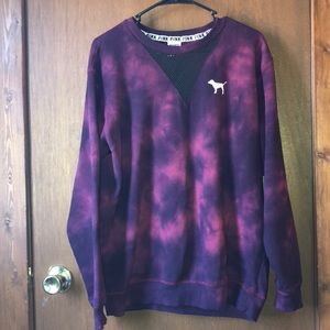 BRAND NEW PINK Mesh Tie-Dye Crewneck